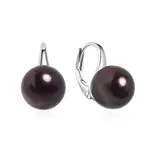 MOISS Elegantné strieborné náušnice s čiernymi perlami EP000092