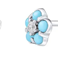 Silvego Strieborné náušnice kvetinky Helene SILVEGOB70528SBDT