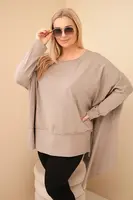 Kesi Dámska tunika Plus Size z bavlny s asymetrickým spodkom fango