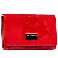 Dámská koženkovo/kožená peněženka červená - Peterson Emina