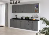 Kuchyňská linka 260 cm Stilo 3 - Bílá + Dust Grey