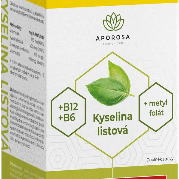APOROSA Kyselina listová +B12, +B6, 120 tablet