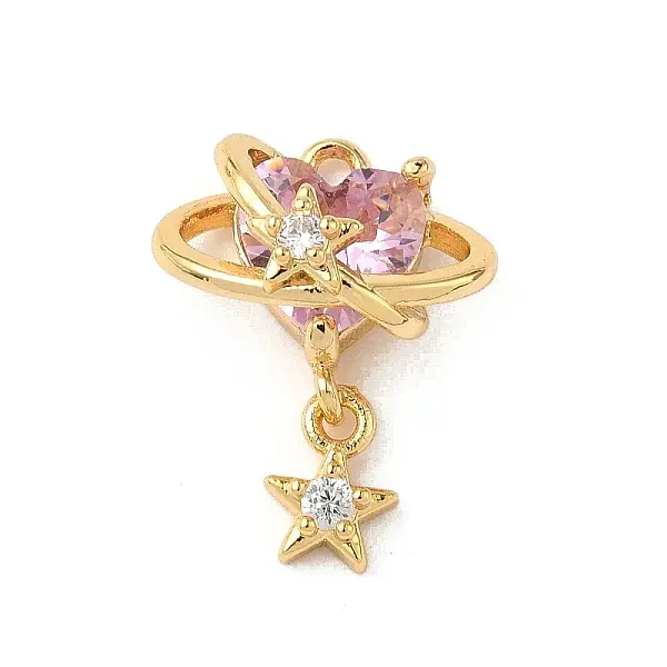 Brass Micro Pave Cubic Zirconia Pendants