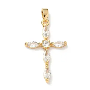 Brass Micro Pave Cubic Zirconia Pendants