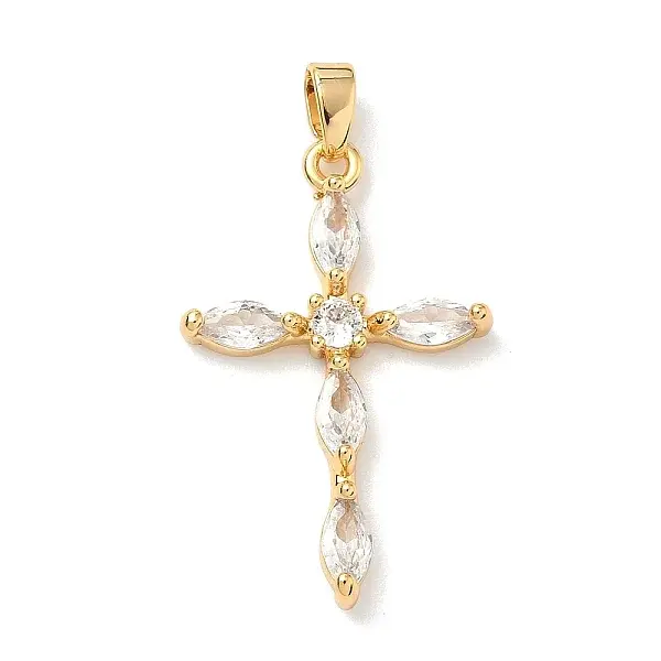 Brass Micro Pave Cubic Zirconia Pendants