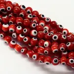 Handmade Evil Eye Lampwork Round Bead Strands