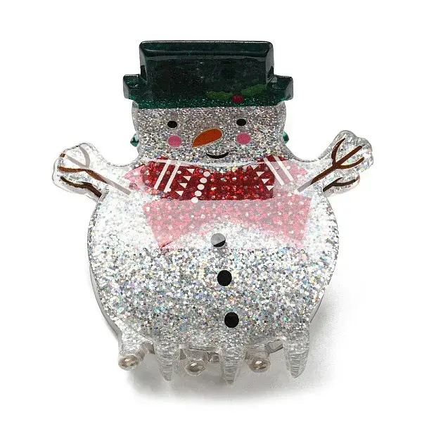 Christmas Theme Glitter Acrylic Claw Hair Clips