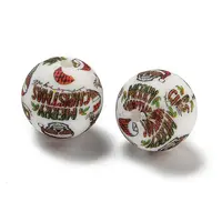 Christmas Round Silicone Beads
