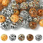40Pcs 5 Colors Wood European Beads