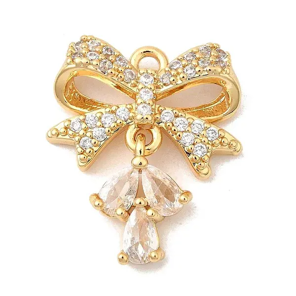 Brass Micro Pave Cubic Zirconia Pendants