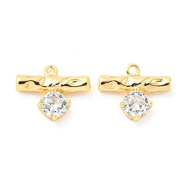 Brass Micro Pave Cubic Zirconia Charms