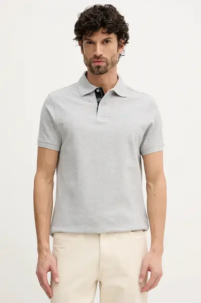 Bavlněné polo tričko Barbour Tartan Pique Polo černá barva, s aplikací, MML0012