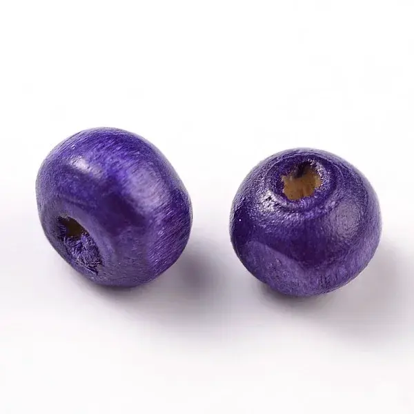 Dyed Natural Wood Beads