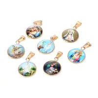 Virgin Mary Theme Glass Pendants