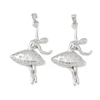 Brass Micro Pave Clear Cubic Zirconia Pendants