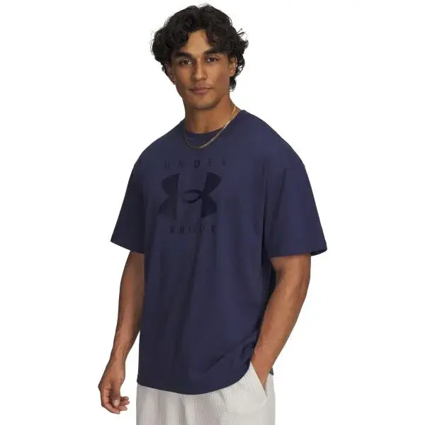 Under Armour HEAVYWEIGHT BRANDED Pánské tričko, tmavě modrá, velikost L