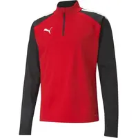 Puma TEAMLIGA 1/4 ZIP TOP Pánská fotbalová mikina, červená, velikost XXXL