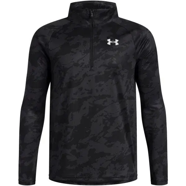 Under Armour TECH 2.0 1/2 ZIP Chlapecké triko s dlouhým rukávem, černá, velikost M