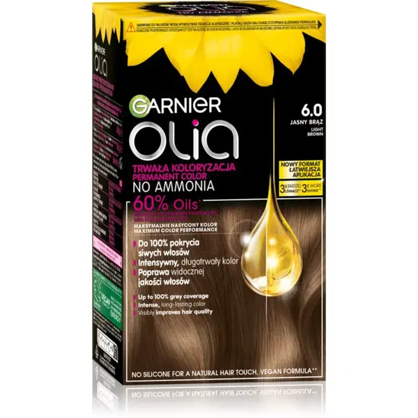 Garnier Olia Big Kit permanentní barva na vlasy odstín 6.0 Light brown 1 ks