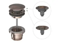 Ravak - Umývadlová výpusť, ClickClack, kefovaný grafit X03048