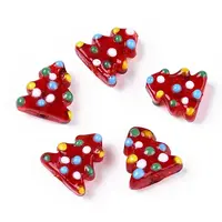 Christmas Theme Handmade Lampwork Bumpy Beads