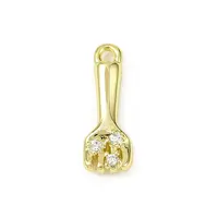 Brass Pave Clear Cubic Zirconia Pendants
