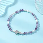 Natural Amethyst Beaded Stretch Bracelets