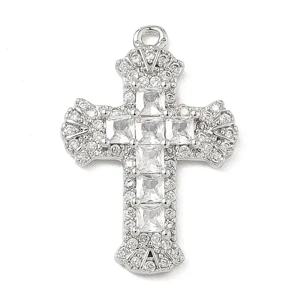 Brass Micro Pave Cubic Zirconia Pendants