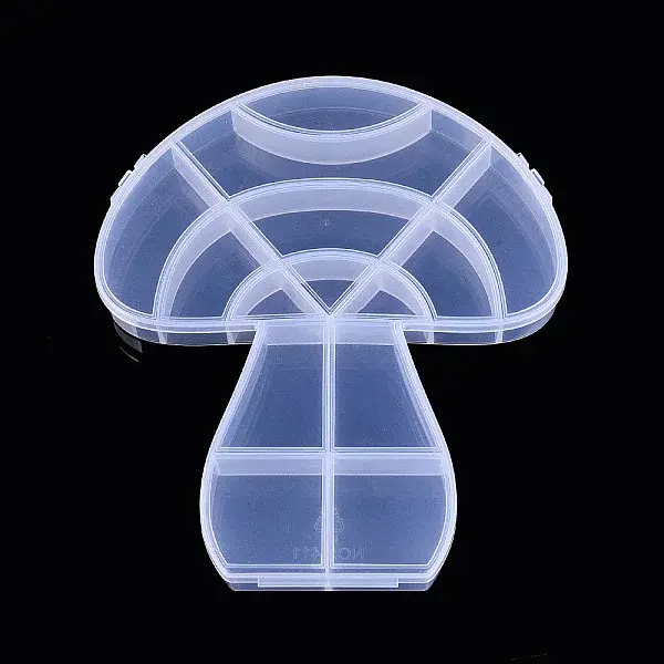 Autumn Mushroom 14 Grids Plastic Bead Storage Containers with Hinged Lid