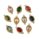 Ion Plating(IP) 304 Stainless Steel Cubic Zirconia Oval Links Connector Charms