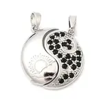 Valentine's Day Brass Micro Pave Cubic Zirconia Split Pendants