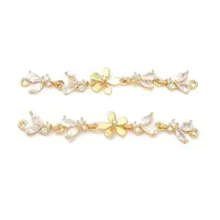 Brass Pave Clear Cubic Zirconia Connector Charms