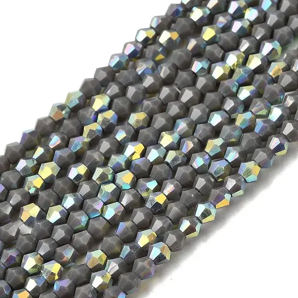 AB Color Plated Opaque Glass Beads Strands
