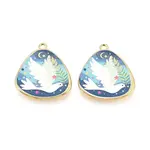 Printed Style 304 Stainless Steel Triangle with Dove Pendants