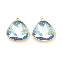 Printed Style 304 Stainless Steel Triangle with Dove Pendants