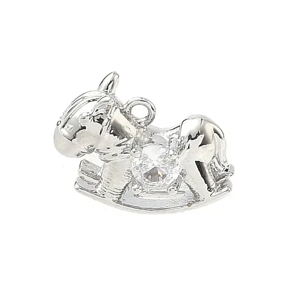 Brass Micro Pave Cubic Zirconia Pendants