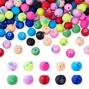200Pcs 10 Colors Forsted Glass Beads