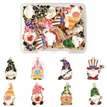 24Pcs 8 Styles Alloy Enamel Pendants