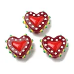 Painted Glass Beads Bumpy Beads Heart