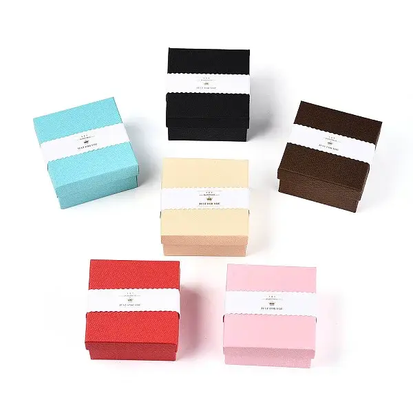 6Pcs 6 Colors Cardboard Jewelry Watch Storage Boxes