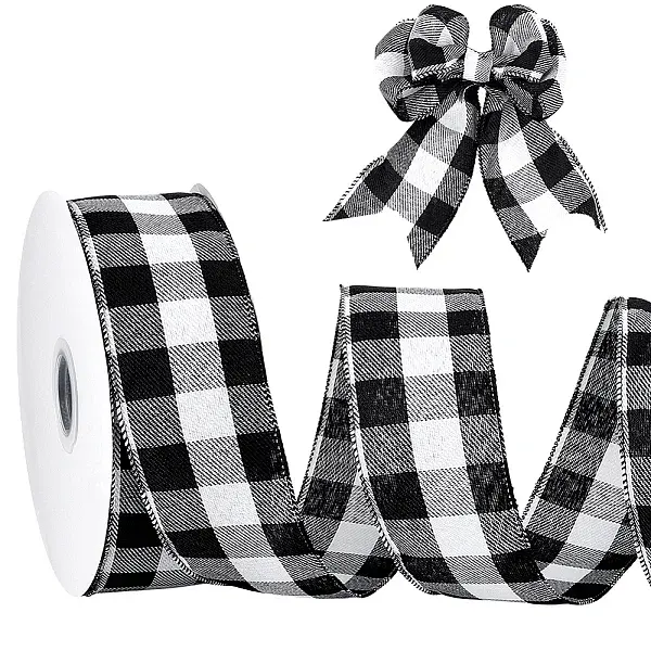 Polyester Tartan Wired Ribbon