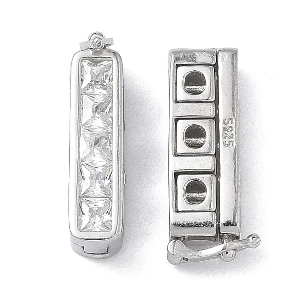 925 Sterling Silver Cubic Zirconia Twister Clasps