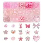 238Pcs 15 Style Transparent & Opaque Acrylic Beads
