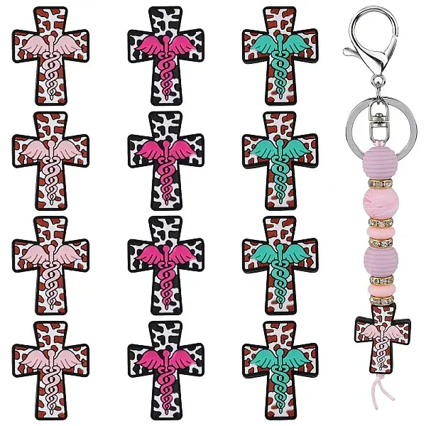 12Pcs 3 Colors Silicone Focal Beads