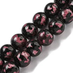 Handmade Silver/Gold Foil Lampwork Beads Strands