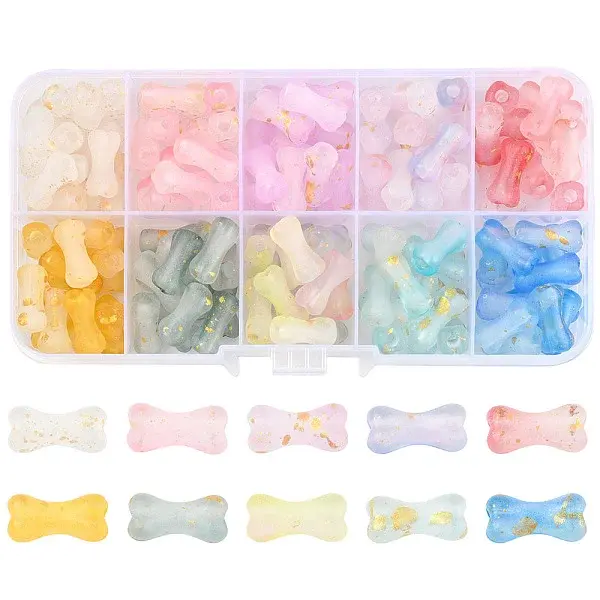 130Pcs 13 Colors Gradient Color Transparent Acrylic Beads