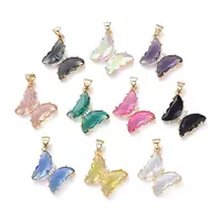Brass Micro Pave Clear Cubic Zirconia Pendants