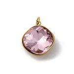 316 Stainless Steel Faceted Glass Pendants