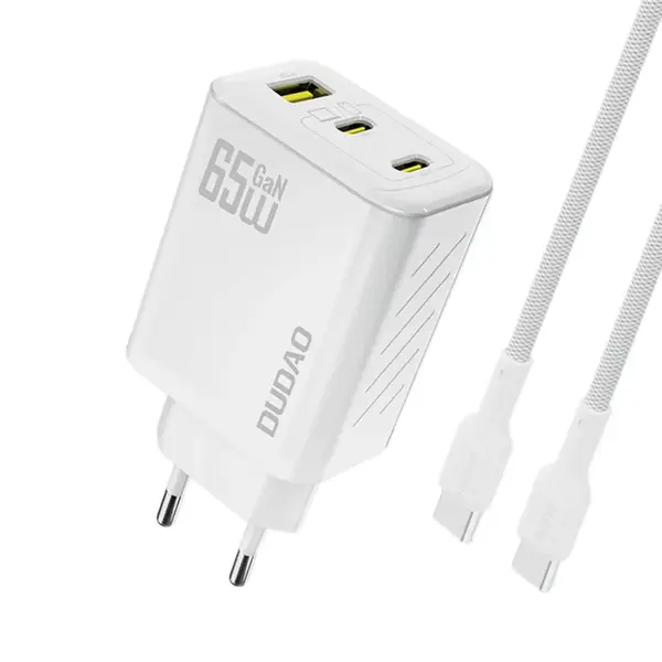 Dudao A29C nabíječka + kabel USB-C, 65W, GaN, bílá