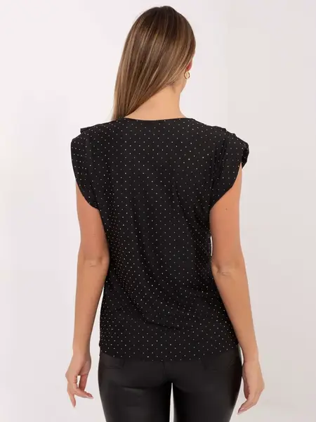 Černá tečkovaná halenka